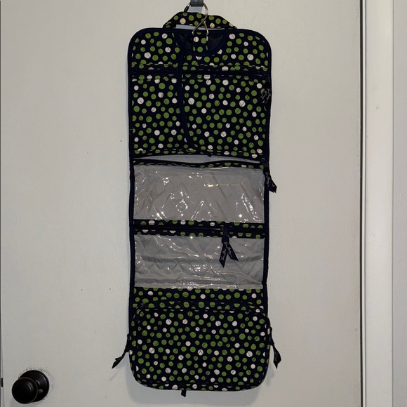 Vera Bradley Hanging Organizer in "Lucky Dots" (Navy & Green Polka Dot) - Picture 7 of 7